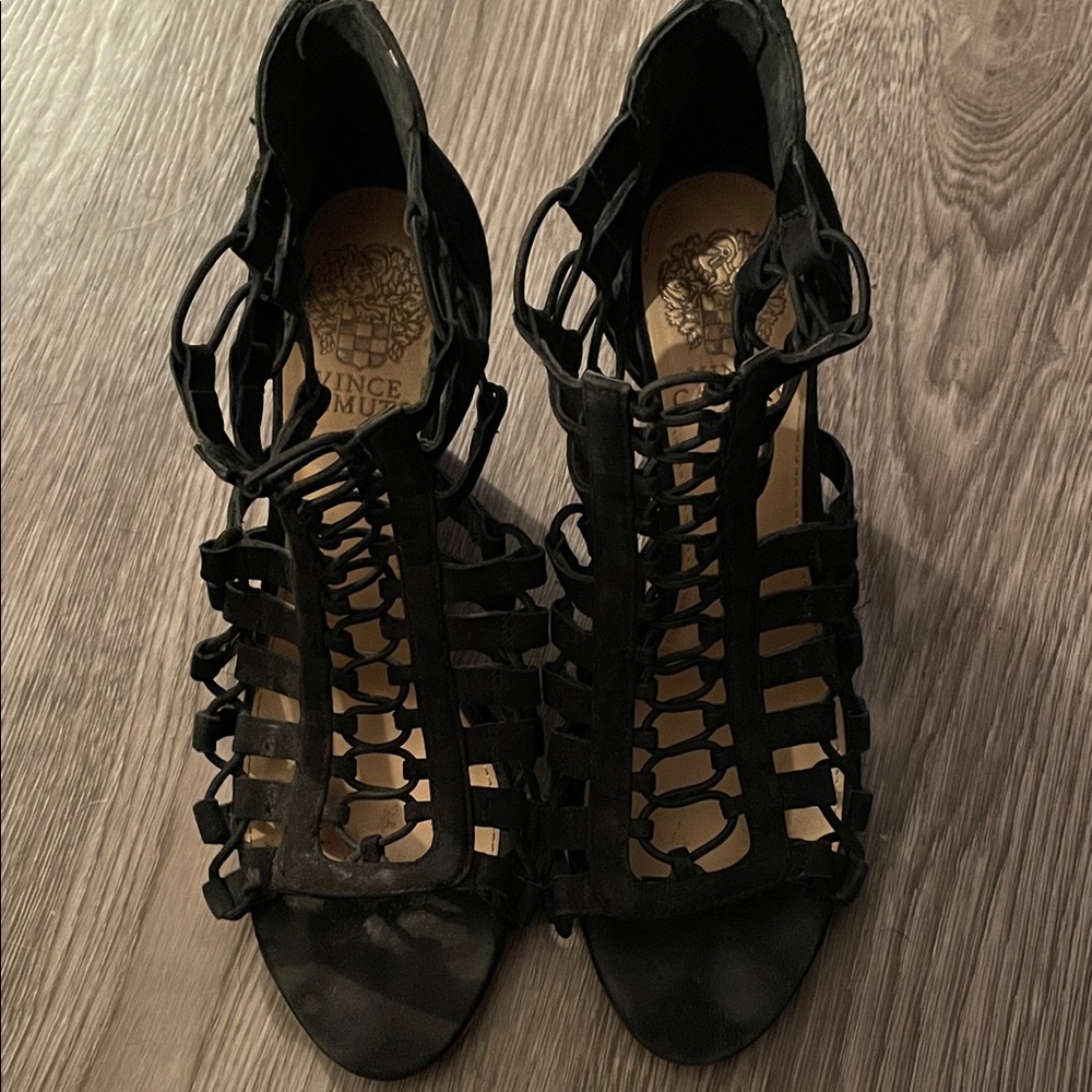 Vince Camuto Black Strappy Heels